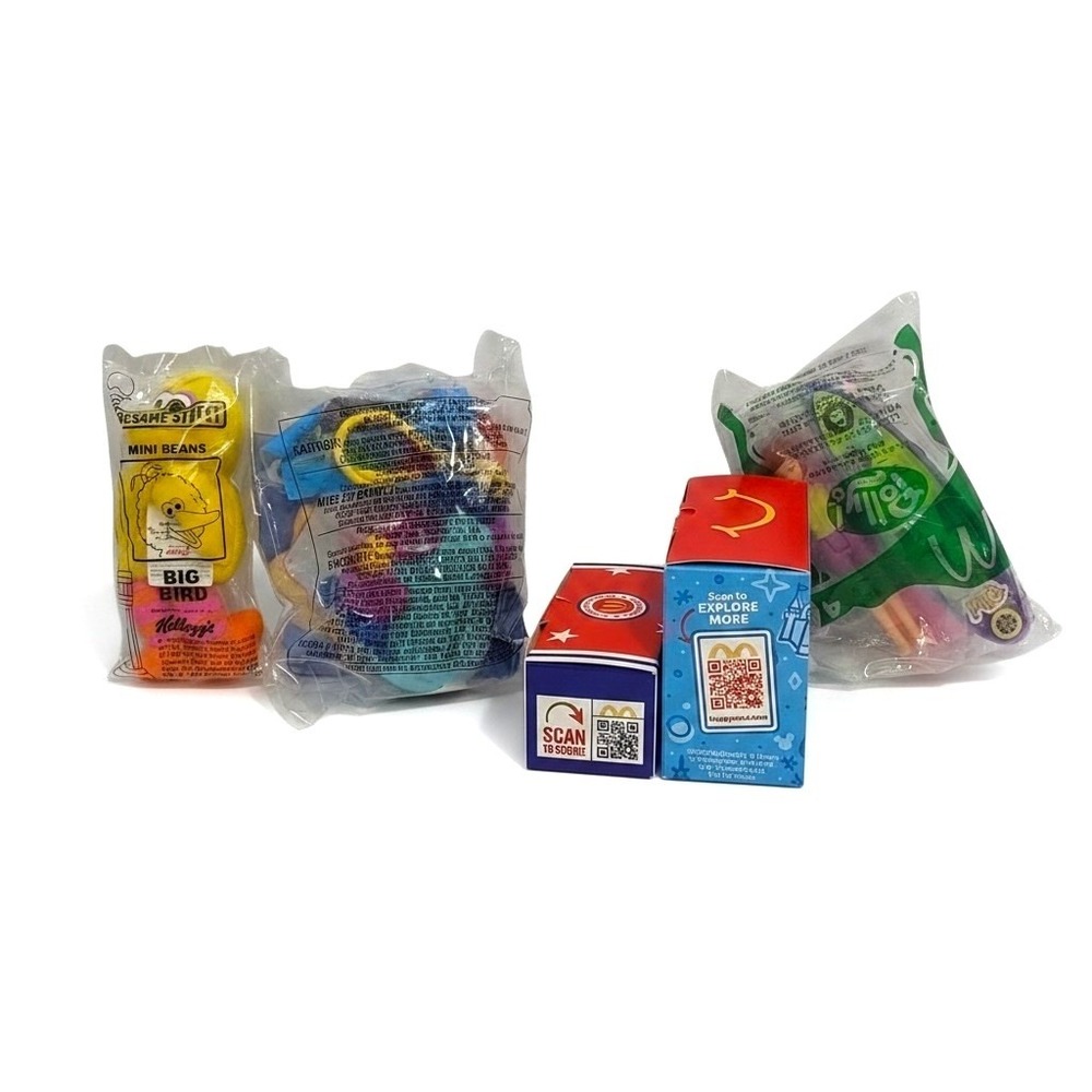 VTG McDonald's Kellogg's Toy Lot Big Bird Furby Polly Pocket Crocs Disney 70th